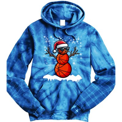 Basketball Snow Christmas Sunglasses Santa Hat Snowflakes Great Gift Tie Dye Hoodie