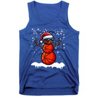 Basketball Snow Christmas Sunglasses Santa Hat Snowflakes Great Gift Tank Top