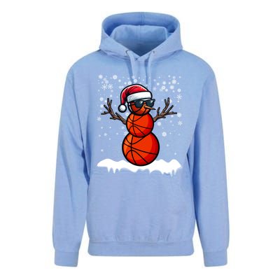 Basketball Snow Christmas Sunglasses Santa Hat Snowflakes Great Gift Unisex Surf Hoodie