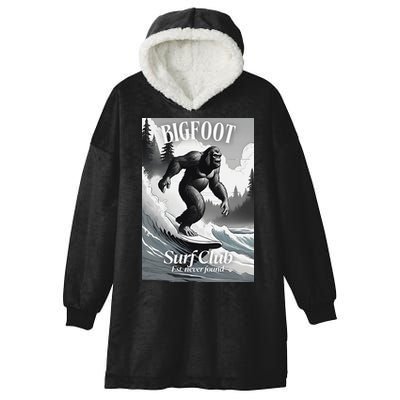 Bigfoot Surf Club Est Hooded Wearable Blanket