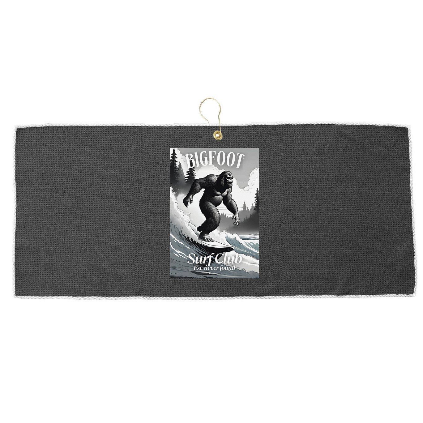 Bigfoot Surf Club Est Large Microfiber Waffle Golf Towel