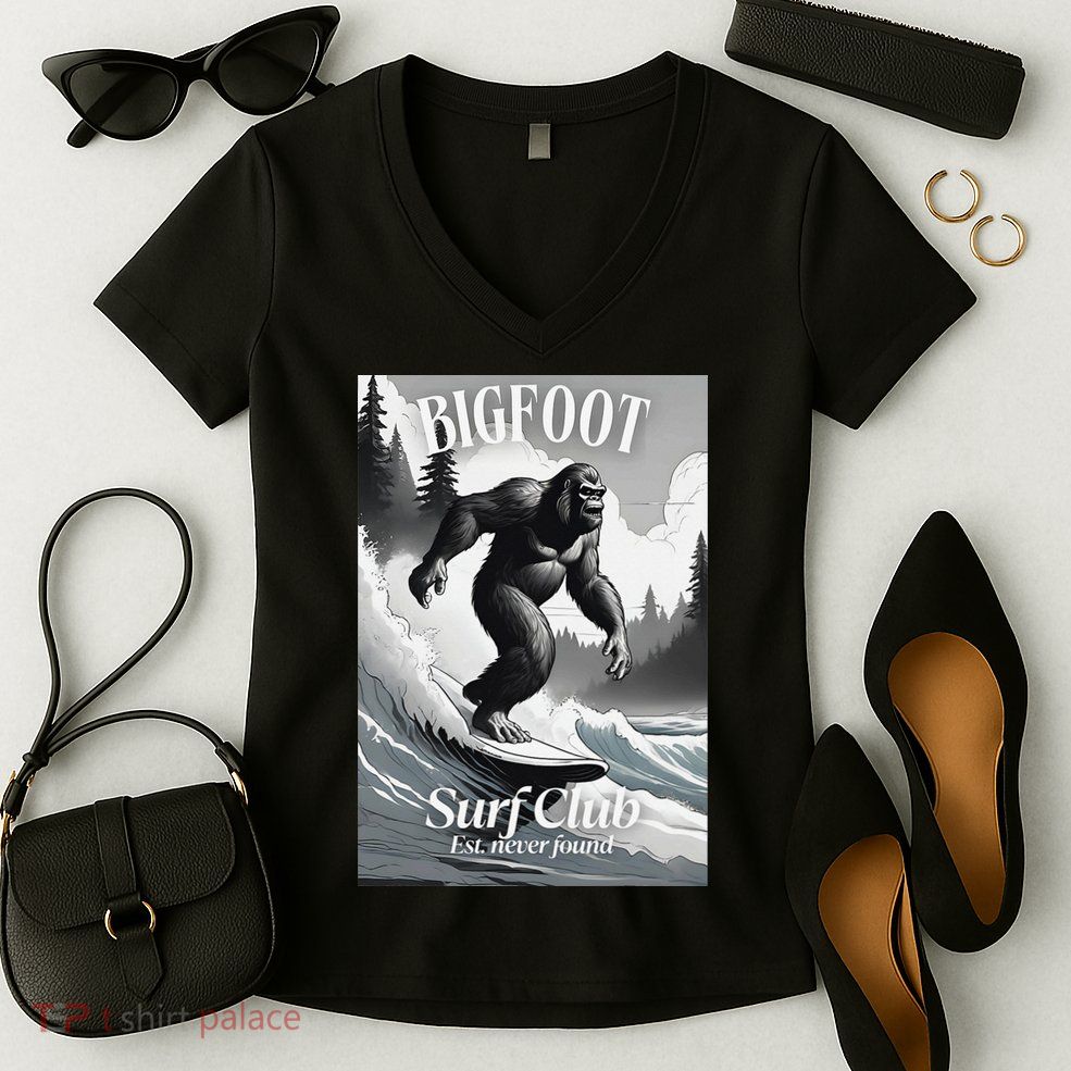 Bigfoot Surf Club Est Women's V-Neck T-Shirt