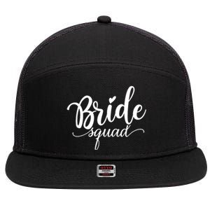 Bride Squad Cute Wedding 7 Panel Mesh Trucker Snapback Hat