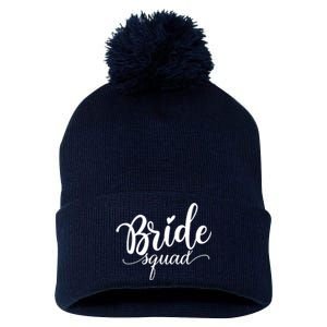 Bride Squad Cute Wedding Pom Pom 12in Knit Beanie