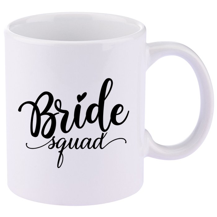 Bride Squad Cute Wedding 11oz C Handle Ceramic Mug