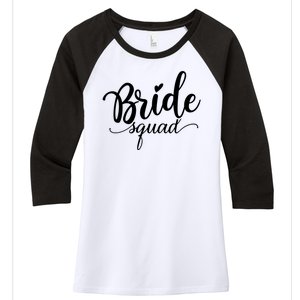 Bride Squad Cute Wedding Women's Tri-Blend 3/4-Sleeve Raglan Shirt