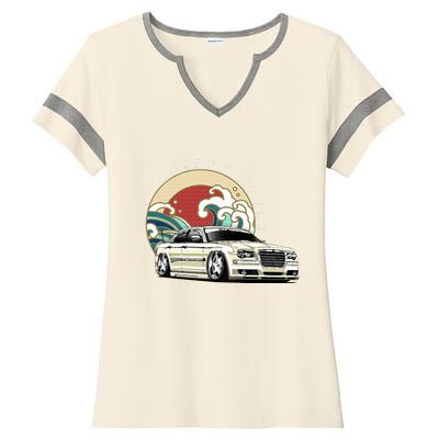 Bippu Style Car Ladies Halftime Notch Neck Tee