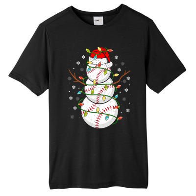 Baseball Snow Christmas Santa Hat Lights Snowflakes Xmas Cute Gift Tall Fusion ChromaSoft Performance T-Shirt