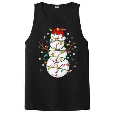 Baseball Snow Christmas Santa Hat Lights Snowflakes Xmas Cute Gift PosiCharge Competitor Tank