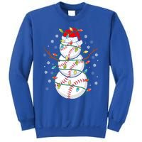 Baseball Snow Christmas Santa Hat Lights Snowflakes Xmas Cute Gift Sweatshirt