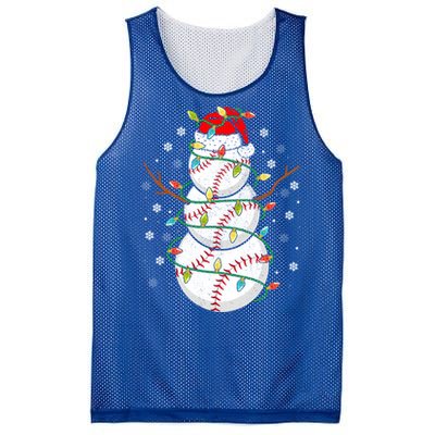 Baseball Snow Christmas Santa Hat Lights Snowflakes Xmas Cute Gift Mesh Reversible Basketball Jersey Tank