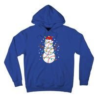 Baseball Snow Christmas Santa Hat Lights Snowflakes Xmas Cute Gift Tall Hoodie