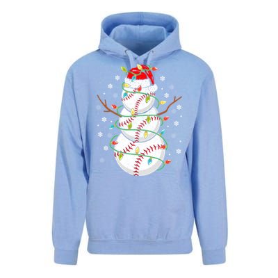 Baseball Snow Christmas Santa Hat Lights Snowflakes Xmas Cute Gift Unisex Surf Hoodie