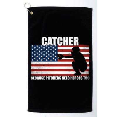 Baseball Softball Catcher Because Pitchers Need Heros Too Golf Towel