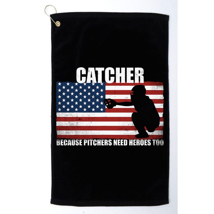 Baseball Softball Catcher Because Pitchers Need Heros Too Golf Towel