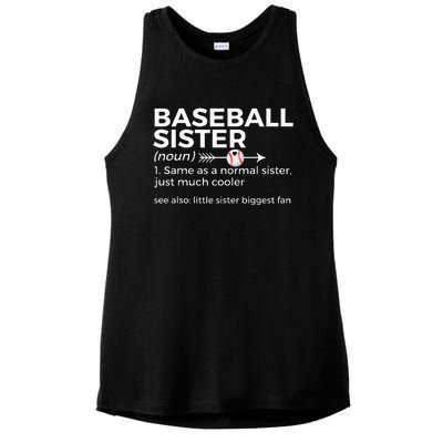 Baseball Sister Definition Little Sister Biggest Fan Ladies PosiCharge Tri-Blend Wicking Tank