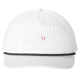 Baseball Sister Definition Little Sister Biggest Fan Snapback Five-Panel Rope Hat