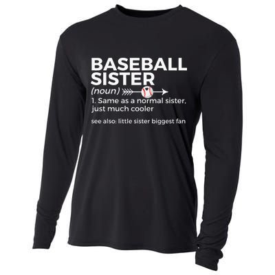 Baseball Sister Definition Little Sister Biggest Fan Cooling Performance Long Sleeve Crew