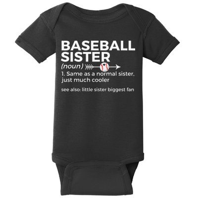 Baseball Sister Definition Little Sister Biggest Fan Baby Bodysuit