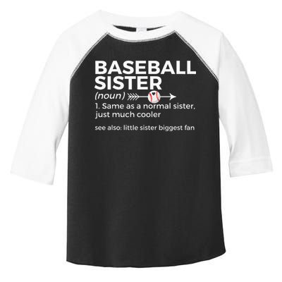 Baseball Sister Definition Little Sister Biggest Fan Toddler Fine Jersey T-Shirt