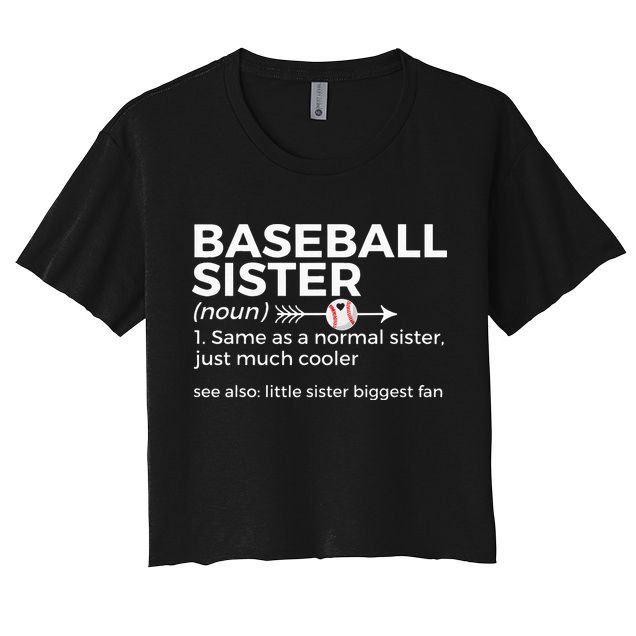 Baseball Sister Definition Little Sister Biggest Fan Crop Top