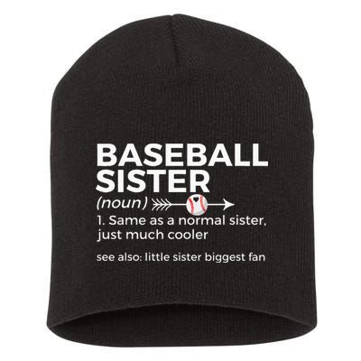 Baseball Sister Definition Little Sister Biggest Fan Short Acrylic Beanie