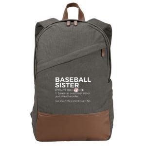 Baseball Sister Definition Little Sister Biggest Fan Cotton Canvas Backpack