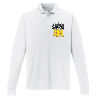 Banana Squad Dance Dancing Funny Cute Performance Long Sleeve Polo