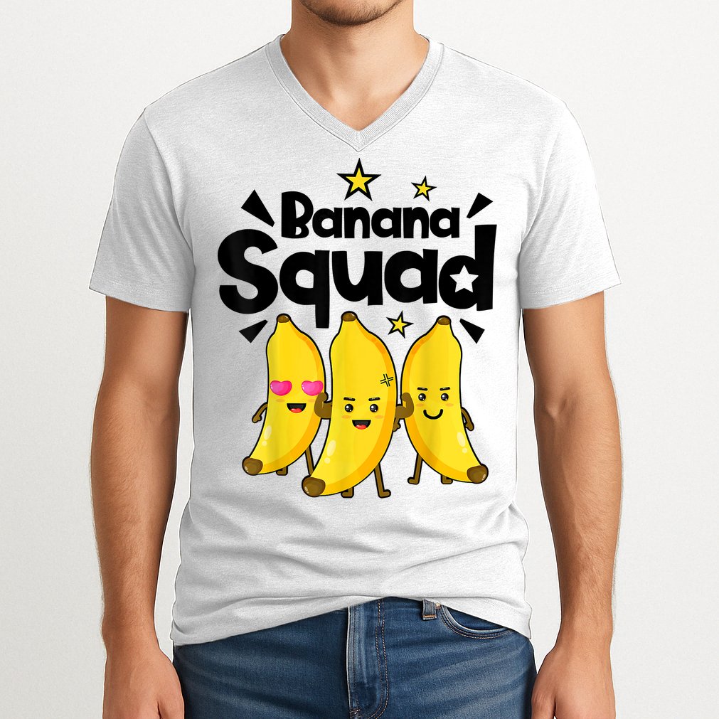 Banana Squad Dance Dancing Funny Cute V-Neck T-Shirt