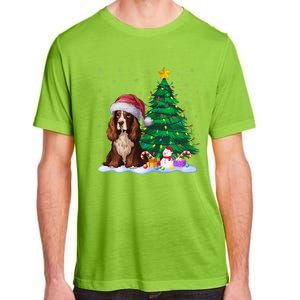 Boykin Spaniel Dog Xmas Tree Lights Reindeer Hat Christmas Adult ChromaSoft Performance T-Shirt