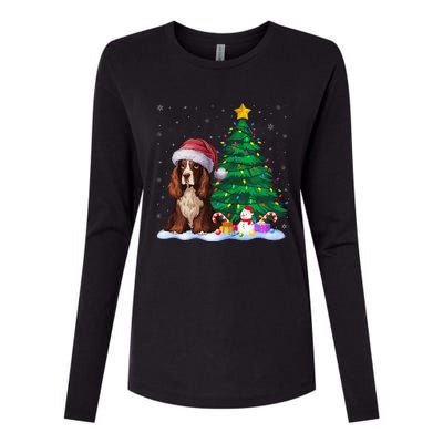 Boykin Spaniel Dog Xmas Tree Lights Reindeer Hat Christmas Womens Cotton Relaxed Long Sleeve T-Shirt