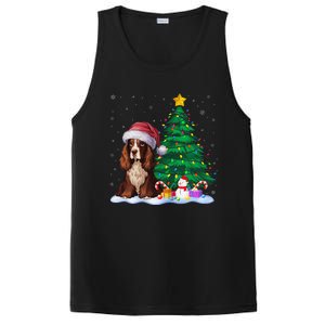 Boykin Spaniel Dog Xmas Tree Lights Reindeer Hat Christmas PosiCharge Competitor Tank