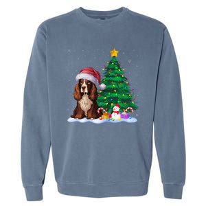 Boykin Spaniel Dog Xmas Tree Lights Reindeer Hat Christmas Garment-Dyed Sweatshirt