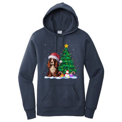 Boykin Spaniel Dog Xmas Tree Lights Reindeer Hat Christmas Women's Pullover Hoodie