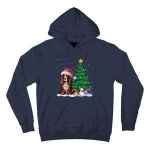 Boykin Spaniel Dog Xmas Tree Lights Reindeer Hat Christmas Tall Hoodie