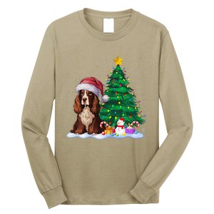 Boykin Spaniel Dog Xmas Tree Lights Reindeer Hat Christmas Long Sleeve Shirt