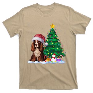 Boykin Spaniel Dog Xmas Tree Lights Reindeer Hat Christmas T-Shirt