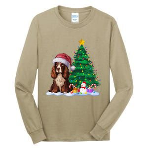 Boykin Spaniel Dog Xmas Tree Lights Reindeer Hat Christmas Tall Long Sleeve T-Shirt