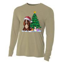 Boykin Spaniel Dog Xmas Tree Lights Reindeer Hat Christmas Cooling Performance Long Sleeve Crew