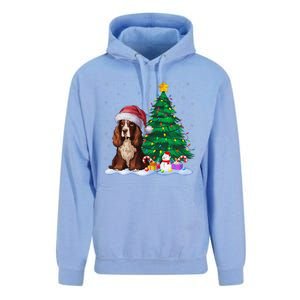 Boykin Spaniel Dog Xmas Tree Lights Reindeer Hat Christmas Unisex Surf Hoodie