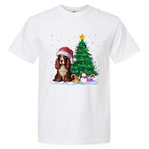 Boykin Spaniel Dog Xmas Tree Lights Reindeer Hat Christmas Garment-Dyed Heavyweight T-Shirt