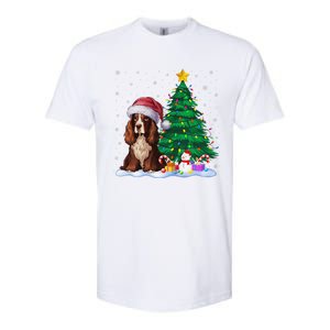 Boykin Spaniel Dog Xmas Tree Lights Reindeer Hat Christmas Softstyle CVC T-Shirt