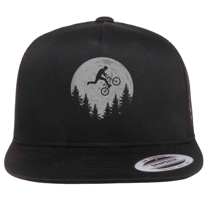 Bmx Stunt Dirt Bike Moon Freestyle Rider Gift Flatbill Hat