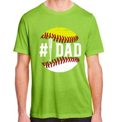 Baseball Softball Dad Best Softball Baseball Dad Funny Gift Adult ChromaSoft Performance T-Shirt