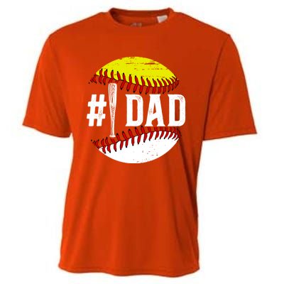 Baseball Softball Dad Best Softball Baseball Dad Funny Gift Cooling Performance Crew T-Shirt