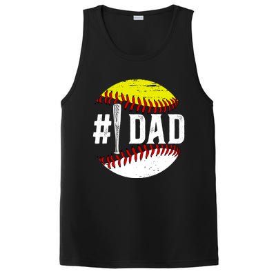 Baseball Softball Dad Best Softball Baseball Dad Funny Gift PosiCharge Competitor Tank