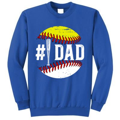 Baseball Softball Dad Best Softball Baseball Dad Funny Gift Sweatshirt