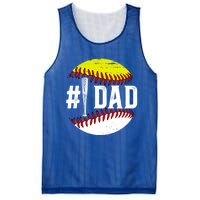 Baseball Softball Dad Best Softball Baseball Dad Funny Gift Mesh Reversible Basketball Jersey Tank