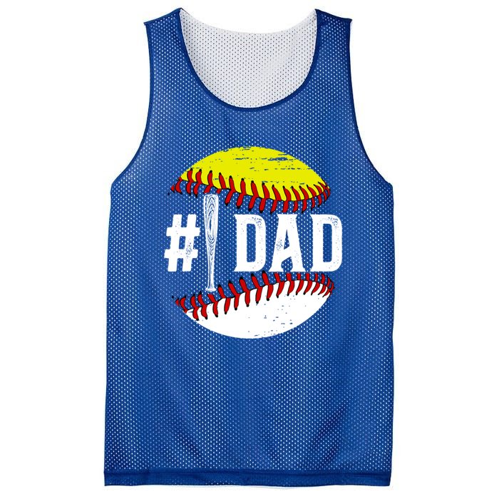 Baseball Softball Dad Best Softball Baseball Dad Funny Gift Mesh Reversible Basketball Jersey Tank