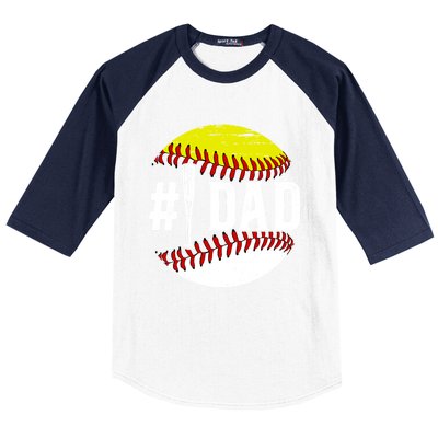 Baseball Softball Dad Best Softball Baseball Dad Funny Gift Baseball Sleeve Shirt